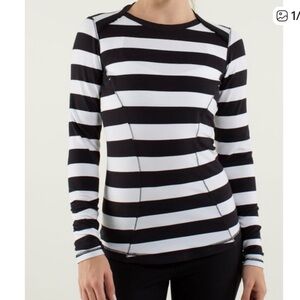 Lululemon Athletica Black and White Striped Top